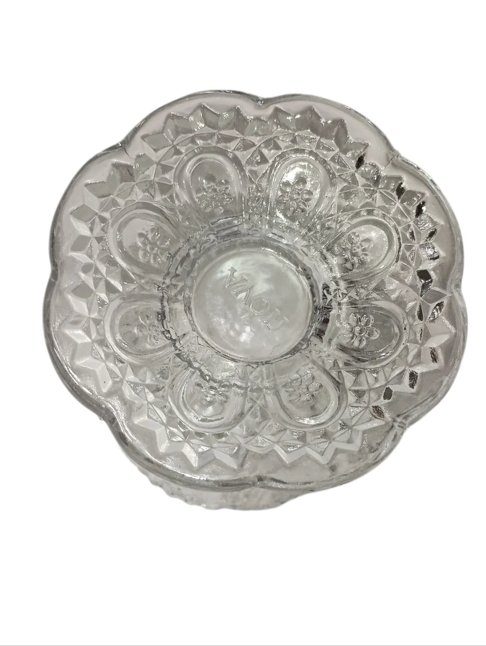 AVON Daisy Fostoria Votive Candle Holder Cut Glass 1970s